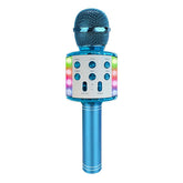 blueatooth Karaoke Microphone Wireless Speaker Stereo TF Card AUX-In Colourful Light Portable Handheld KTV Singing Player