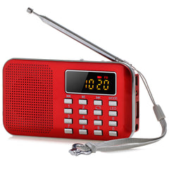 FM AM Radio Digital LCD Supper Bass Mini Speaker AUX USB TF LED Light