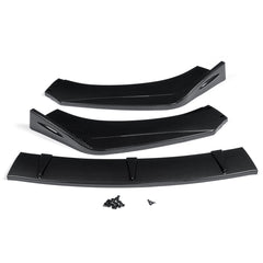 3PCS Carbon Fiber Style Front Bumper Spoiler Lip Cover Trim Protector