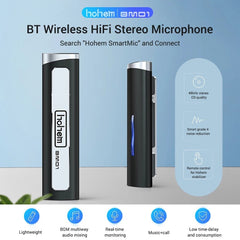 Wireless Lavalier Bluetooth Microphone 48KzH with Wind Muff Caps for Vlog Shooting Interview Live Broadcast MV