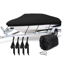 11-13ft/14-16ft/17-19ft/20-22ft Extra Heavy Duty Boat Cover Trailerable Ski Fish V-hull Anti UV Waterproof