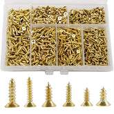 1080pcs M2 M2.5 M3 Phillips Screws Gold-plated Copper Cross Countersunk Flat Head Tapping Screws Assortment Kit