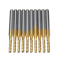 10pcs 1.8mm Titanium Coated Engraving Milling Cutter Carbide End Mill