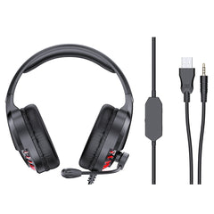 Gaming Headset Over-ear 3.5mm USB Led Light Stereo 7.1 Bass Sound 50mm Speaker Game Headphone With Microphone