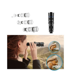Metal HD 20-40X Zoom Single-tube Telescope External Dual Adjustment Monocular Phone Telephoto Lens