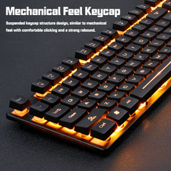 Wired Keyboard & Mouse Set 104 Keys USB Wired Gaming Luminous LED Backlight Keyboard Mouse Combo Home Office Kit for Laptop Computer PC