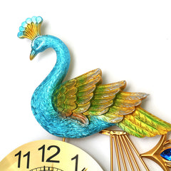 Simple European Fashion Peacock Wall Clock Sitting Room Bedroom Creative Art Wall Clock