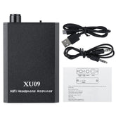 Earphone Amplifier Rechargeable High Performance Stereo XU09 Portable Headphone Amplifier Built-in Battery for Laptop PC