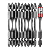 11Pcs 100mm PH2 S2 Alloy Steel Magnetic Double Head Electric Screwdriver Bit Set with B Type Magnetic Ring