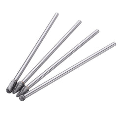 4Pcs 150-160mm Tungsten Carbide Rotary Burr Set 6mm Shank for Die Grinder Drill DIY Woodworking Metal Carving Polishing Engraving Drilling