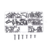 90Pcs M6 Hex Socket Thin Cap Head Low P rofile 304 Stainless Steel Screw Bolts Set 10-20mm