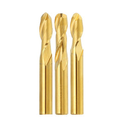 6mm Shank 2 Flutes Ball Nose End Mill Cutter 15/17/22mm Titanium Coated CNC Cutting Tool