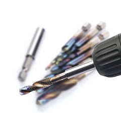 7Pcs M3-M10 6.2mm Hex Shank Blue Coated Screw Thread Metric Compound Tap Drill Bits with Extension Rod