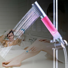 3-Color Temperature Sensitive LED Showerhead Light Up Handheld Glow Round Bar Stick Shower heads For Kitchen Bathroom