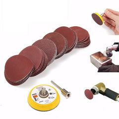 2 Inch 50mm Hook and Loop Sanding Pad 3mm Shank with 60pcs Sandpaper