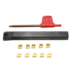 10pcs Insert with 10x100mm SCLCR1010H06 Lathe Turning Tool Holder