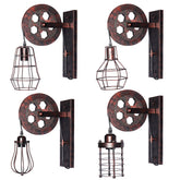 Vintage Industrial Wall Lamp Pulley Light Indoor Sconce Fixture Decoration