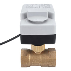 AC 220V 1/2" 3/4" 1" 1-1/4" Motorized Electric Brass Ball Valves 2 Way 3 Wires Full Port Valve