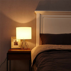 Hollowed Out Modern Living-room Bedroom Bedside Table Lamp Desk Lamp With Shade