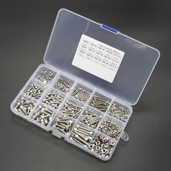 480pcs M2/M3/M4 Hex Socket Screws Set Cap Head Stainless Steel Screw Nuts Repair Tool
