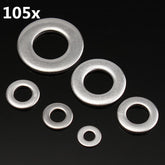 105Pcs Metric Flat Washers Stainless Steel Screw Repair Kit M3/M4/M5/M6/M8/M10