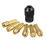 6Pcs 1mm-3mm Brass Drill Chucks with 8x0.75mm Black Nut for Rotary Tool