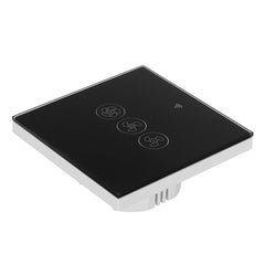 Black WiFi+RF433 Smart EU Ceiling Fan Switch Smart Life/Tuya App 2/3 Way Control Wireless Remote Control Works with Alexa and Google