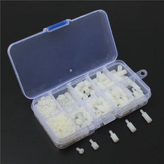 M3NH9 M3 Nylon Screw White Hex Screw Nut Nylon PCB Standoff Assortment Kit 300pcs