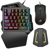 Gaming Keyboard Mouse Converter Combos 3200DPI Wired RGB Mouse 35 Keys Single-hand Keyboard Console Switch Adapter For PS3/PS4 P6+V100+A869
