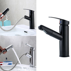 360 Bathroom Basin Mixer Tap Pull Out Rotate Spout Spray Brass Faucet G1/2