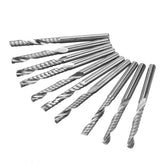 10pcs 3.175mm Shank 22mm Single Flute Spiral Milling Cutter for Engraving Machine