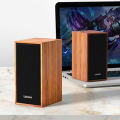 Wooden Soundbar 3.5mm USB Wired Speaker Hi-Fi Stereo Subwoofer Boombox Dual Speaker for Computer Laptop