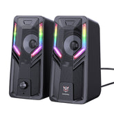 Computer Speaker 5W*2 Multimedia Speaker with 2.0 Channel Hi-Fi Sound 360 Surround Sound RGB Light