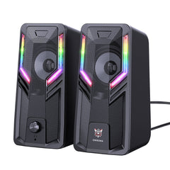 Computer Speaker 5W*2 Multimedia Speaker with 2.0 Channel Hi-Fi Sound 360 Surround Sound RGB Light