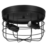 Industrial Vintage Metal Round Pendant Lamp Semi Flush Mount Ceiling Light Shade Without Bulb