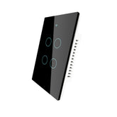US 4 Gang Smart Glass Panel Switch Smart Life/Tuya App Multi-Control Association Voice Control with Alexa Google Home