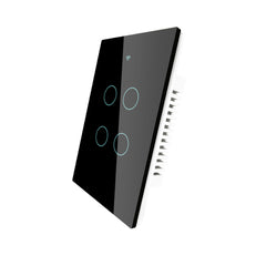 US 4 Gang Smart Glass Panel Switch Smart Life/Tuya App Multi-Control Association Voice Control with Alexa Google Home