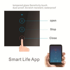 Smart WiFi Curtain Shutter Touch Door Switch EU Standard Remote Control Works with Alexa Google Voice Control