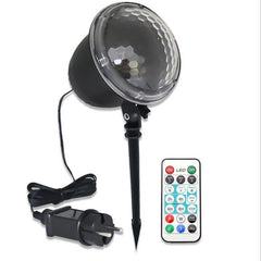 4 LED Projection Stage Light Outdoor Christmas Mini Snowflake Lamp with Remote Control for Party Festival