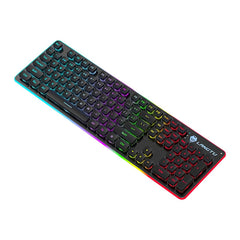 104 Keys Mechanical Feeling Keyboard USB Wired Silent RGB Backlit Gaming Keyboard for Home Office