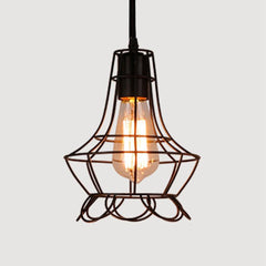 Nordic Style Retro E27 Metal Pendant Cage Light for Bar Coffee Shop Indoor Hanging Lamp Decor