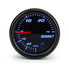 12V 2" 52mm Turbo Boost Gauge Vacuum Press Meter 0-30PSI 7 Color LED Black Len