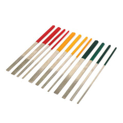 12Pcs 180mm Flat Files Diamond Alloy Oblique Rasp File Set For Jewelers Stone Polishing Repair Tools
