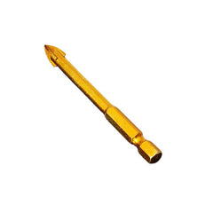 6mm Shank Titanium Carbide Glass Drill Bit Cross Spear Point Head