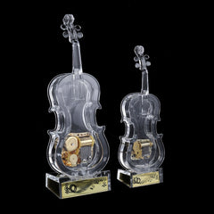 Mechanical Wind-up Violin Shape Music Box Home Decoration Birthday Gifts