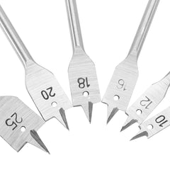 6pcs 10-25mm Flat Spade Drill Bit Hex Shank Woodworking Hole Cutter