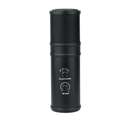 USB Condenser Microphone Audio Recording Mic with Desktop Bracket 4 Pickup Modes Directivity Stereo 16mm Electret for Live Broadcast