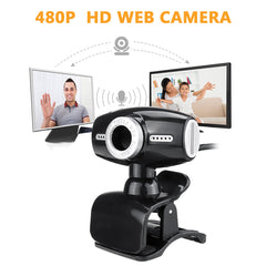 480P USB 2.0 CMOS Image Sensor Webcam with Microphone for Laptop Desktop