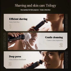Electric Shaver LED Display IPX7 Waterproof Auto Razor Man 360 3-blade Design Shaving Machine
