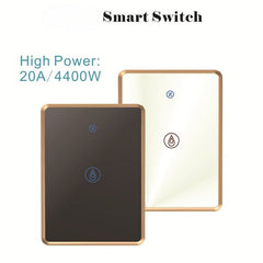 Smart Control Touch Switch Compatible with Amazon Alexa Google Home Voice Control AC 90-250V ZB V3.0 20A